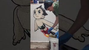 Astro Boy Teppichherstellungsprozess.||@AnsariRugs #shorts #handgemacht #kunst