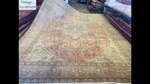 Echtes Vintage Isfahan Teppich, Größe 387x295 cm, handgeknüpft #antikteppich #südafrikanischeTeppiche