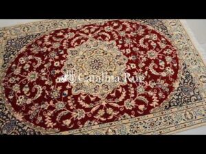Eleganter floraler Medaillon persischer Teppich 4' x 5' Nain | von Catalina Rug