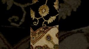 Elitärer handgefertigter Kashan-Teppich Gold 10 10 CH 102 Schwarz Ivory