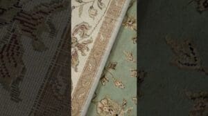 Elitärer handgefertigter Kashan-Teppich Gold 1010 CH 103 Grün Elfenbein