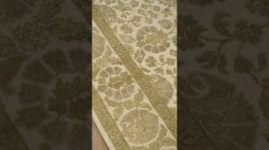 Elitärer handgefertigter Teppich Kashan Gold 1010 MI 48 Elfenbein