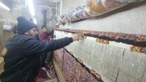 Fertigstellung der handgewebten Teppiche von Tabriz, Paar Teppiche im Salari-Muster