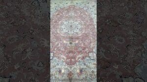 Großer Raumgröße Wolle und Seide auf Seidenbasis handgefertigter persischer Kashmar-Teppich