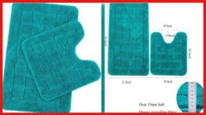 Gutes Produkt - Badezimmertücher HEBE Set aus 2 Microfaser-Badematten im Shaggy-Stil