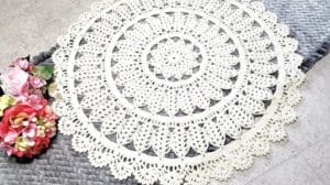 #Häkel-Wildblumen-Rundteppich/Runde Tischmatte/Tischdecke/Tapete Wild Flower Häkeln Teil 2