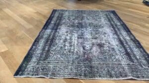 Handgefertigter Vintage-Teppich grau 19616