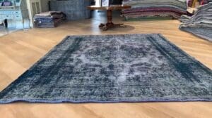 Handgeknüpfter Vintage-Teppich blau 19615