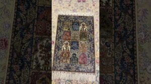 Handgeknüpfter persischer Teppich 2x3 Fuß (61x91 cm) Wohnzimmer, ganzjähriges Designmuster, türkischer orientalischer Teppich