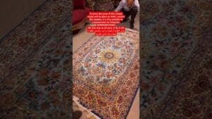 Handgewebter Teppich aus Isfahan, Kette und zwei Texte aus Seide (ca. 90 % Seide) 60 Reihen, 4 Meter (einzeln) #Teppich #Handgewebter_Teppich #Kunst_der_Hand