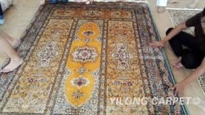 Isfahan Seiden-Teppich handgeknüpfte Bananen-Seide Teppiche