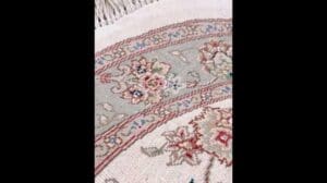 Isfahan Wollrunder Teppich Floral Klein Handgefertigter Teppich 3x3 Fuß