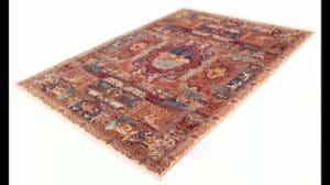 Kashmar Vintage Bildteppich aus Creme-Wolle, handgeknüpft, Persischer Teppich