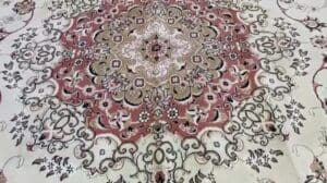 Kerman Teppich gebraucht, Größe: 400×300 cm, beige, 400 Knoten pro Quadratmeter #premiumpersiancarpets