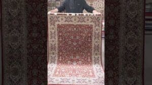 Persischer Isfahan Teppich 4x6 ft persischer Seidenteppich handgeknüpfter vintage Seidenteppich