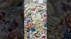 Rechteckiger Teppich Blütenhimmel 100x200 cm hellgrau, Dichte 4,5 Millionen Knoten pro Meter