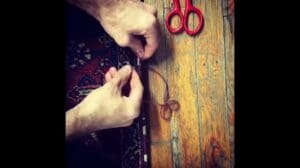 Reparatur der Kante eines antiken Bijar-Teppichs bei AAA Teppichreparatur
