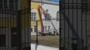 Restaurierung des Kulturhauses Lenins. Stadt Kowrow