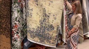 SILK Vintage gold-blau Perser-Muster antiker Teppich - Rug & Roll