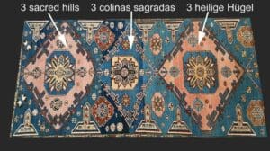 Sammler Museums Teppich Atlantis Antik Kuba Shahnazarli Blau Kaukasus