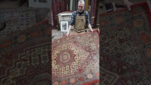Sanft-orange Persischer Bijar-Teppich