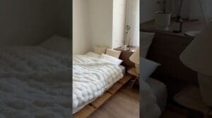 Schlafzimmerartikel🛏️#Schlafzimmer #Schlafraum #NatürlicheEinrichtung #1LDK #WohnenZuZweit #Bettgestell