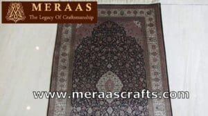Seltene kaschmirische handgeknüpfte Seide auf Seide Teppich 2300 Knoten pro Quadratzoll 2,5 ft x 4 ft Museums-Kollektion