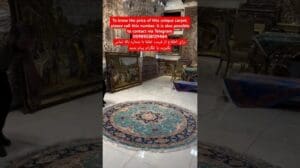 Teppich Tabriz rund 60 Knotenzählung, exquisite Seidengelben