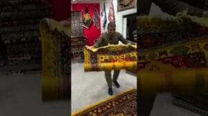 Teppich aus Seide und Wolle, handgesponnen, 100 % pflanzengefärbt und stabil, liken und abonnieren