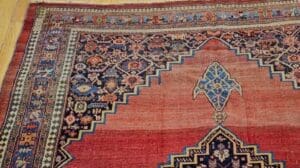 Vintage Persische Bidjar Raumgröße Teppich aus dem 19. Jahrhundert in Rot, Französisch Blau, Gelb, Grün