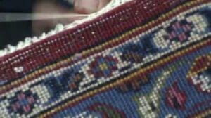 Wiederherstellung von Fransen bei einem persischen Teppich (Kashan)