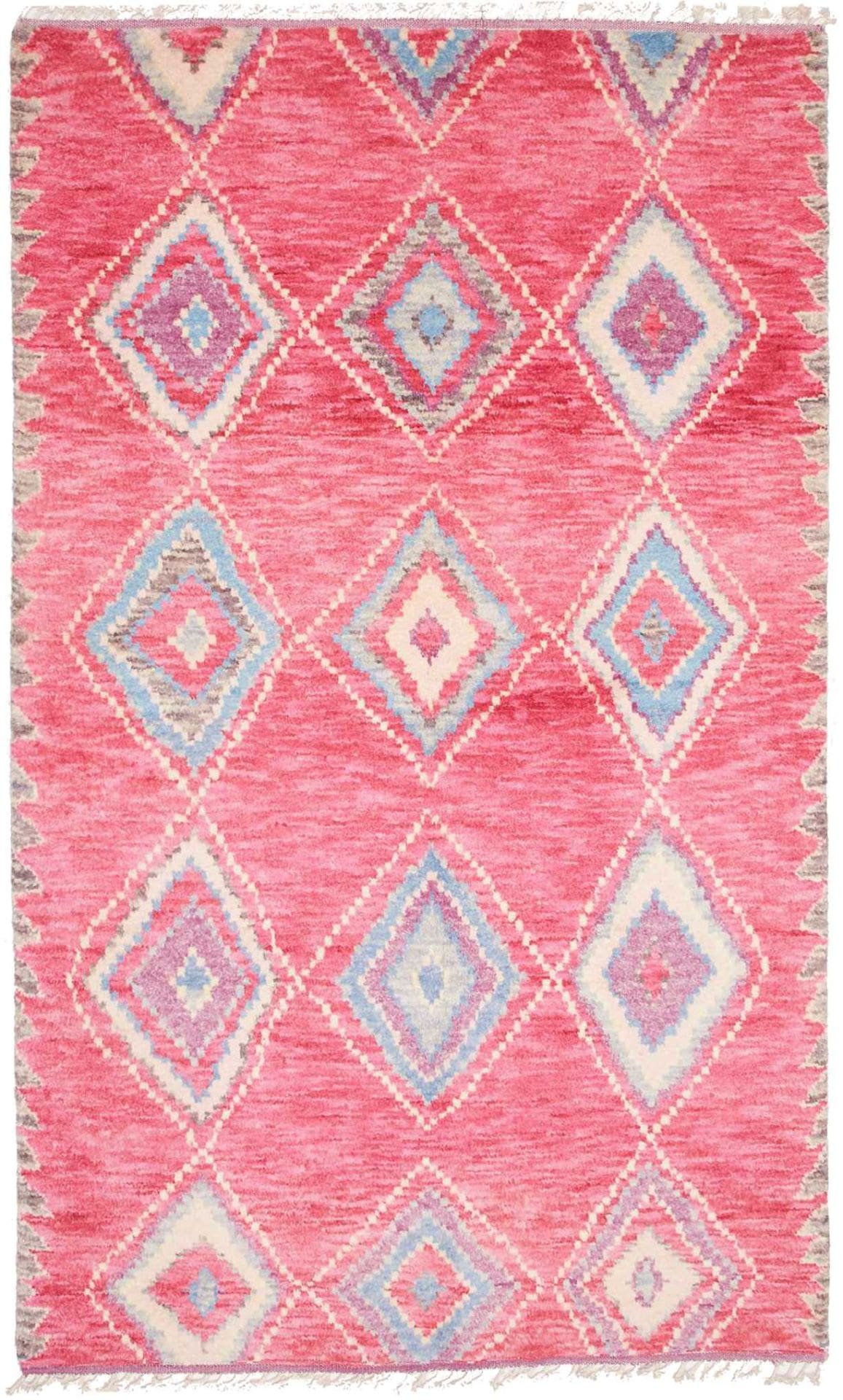 Berber Teppich 153 x 246 cm aus Schurwolle, handgeknüpft, Orientteppich