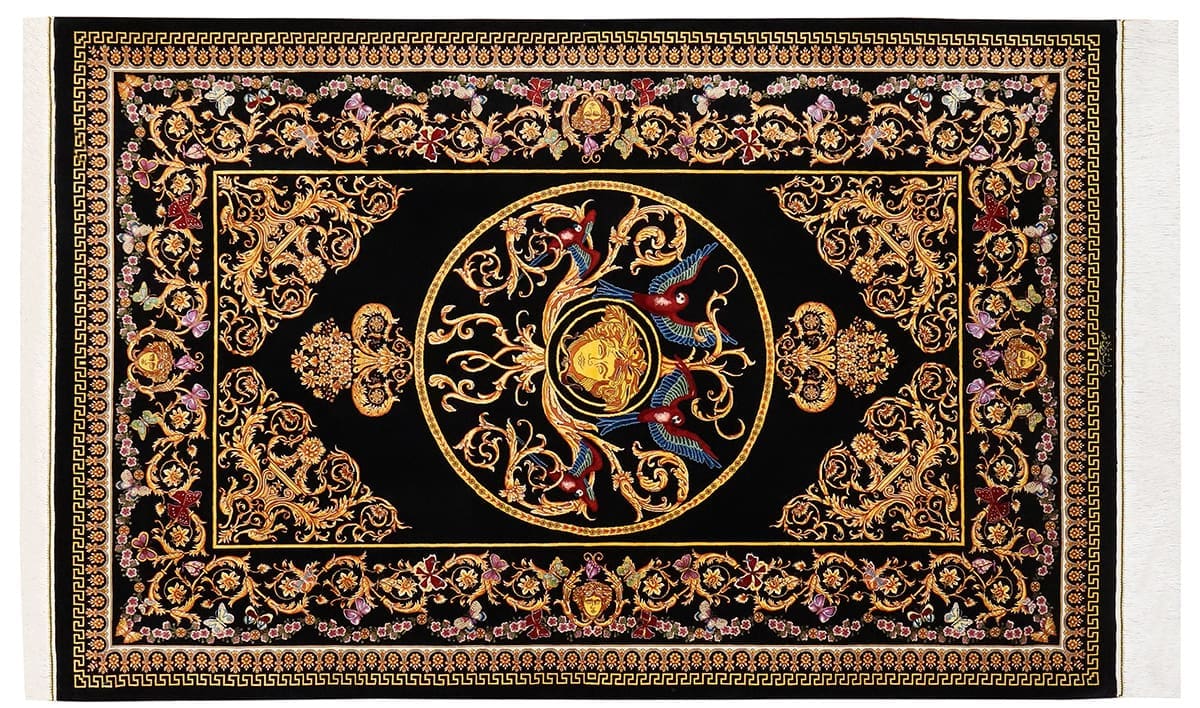 Exklusiver Ghom Perserteppich 206x132 cm, Seide, handgeknüpft