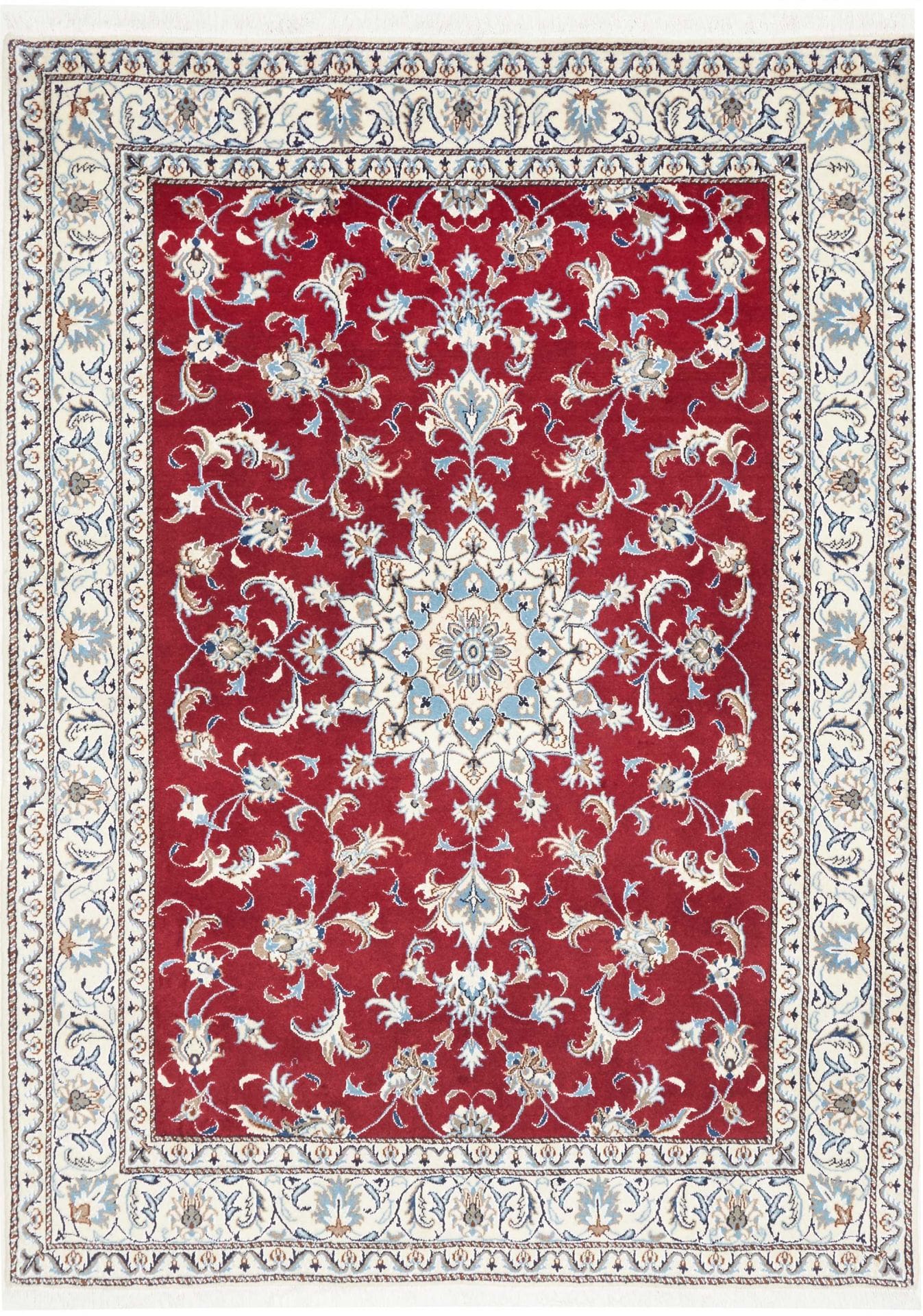 Exklusiver Nain Teppich 166 x 232 cm – florales Design, handgeknüpft