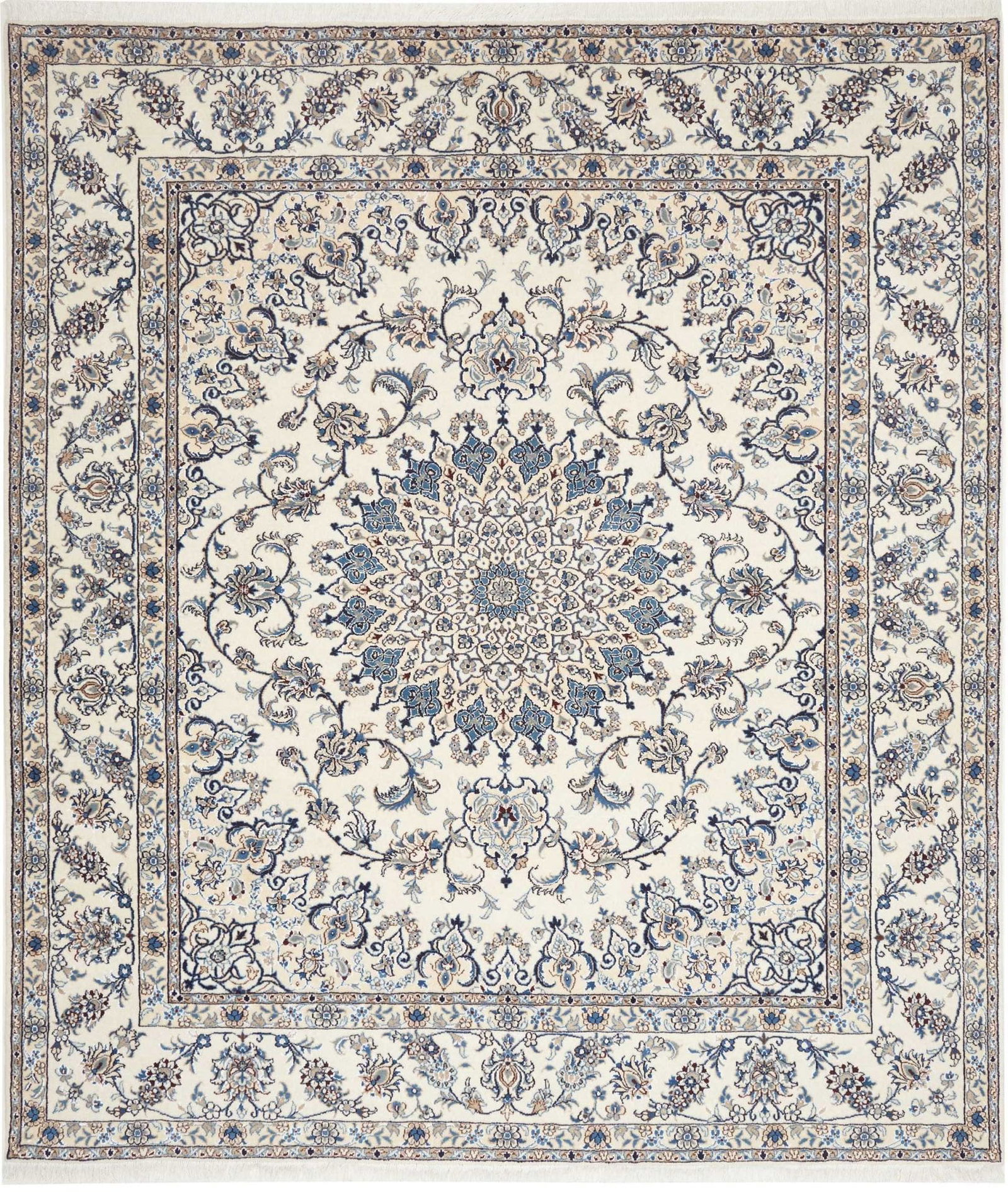 Exklusiver Nain Teppich 250 x 294cm, handgeknüpft, Schurwolle