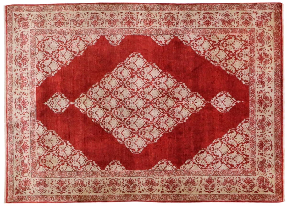 Exklusiver Seidenteppich Ghom 150x109 cm, harmonische Farben, handgeknüpft