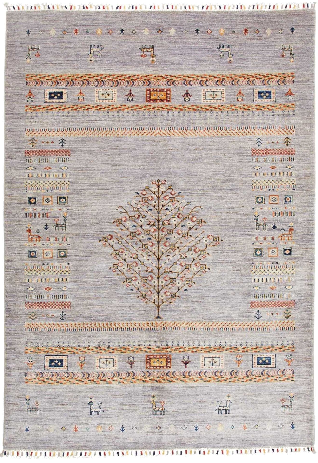 Gabbeh Teppich 172 x 246cm, weiche Schurwolle, handgeknüpft