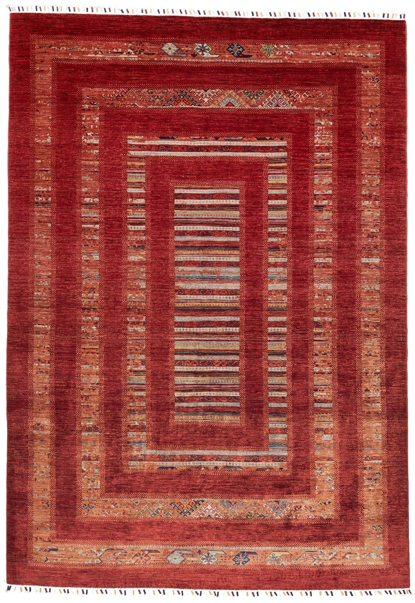 Gabbeh Teppich 212 x 298cm aus Schurwolle, handgeknüpft