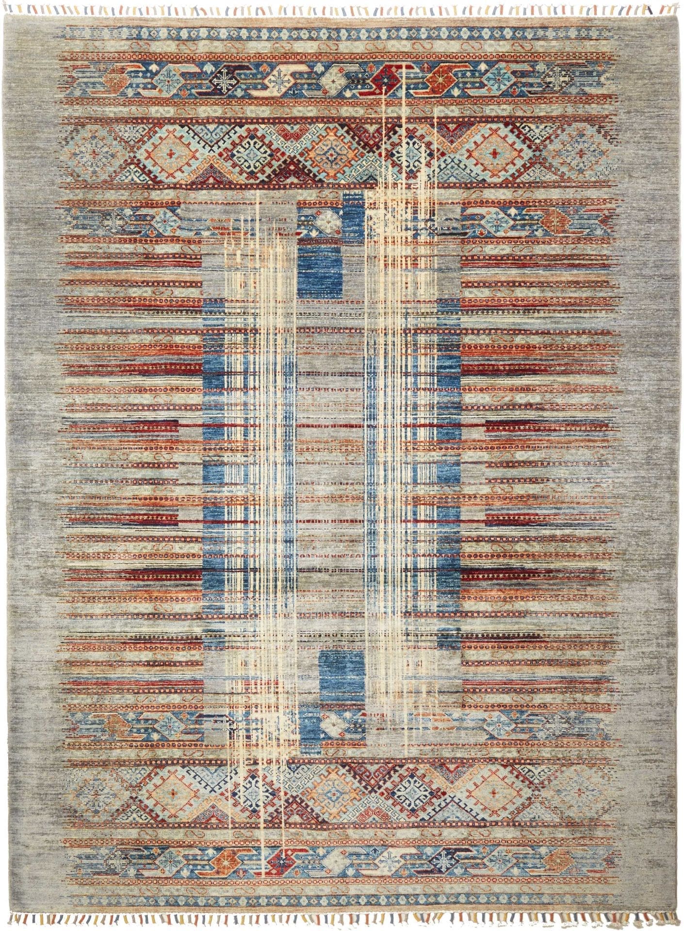 Gabbeh Teppich 213 x 280cm, weiche Schurwolle, handgeknüpft