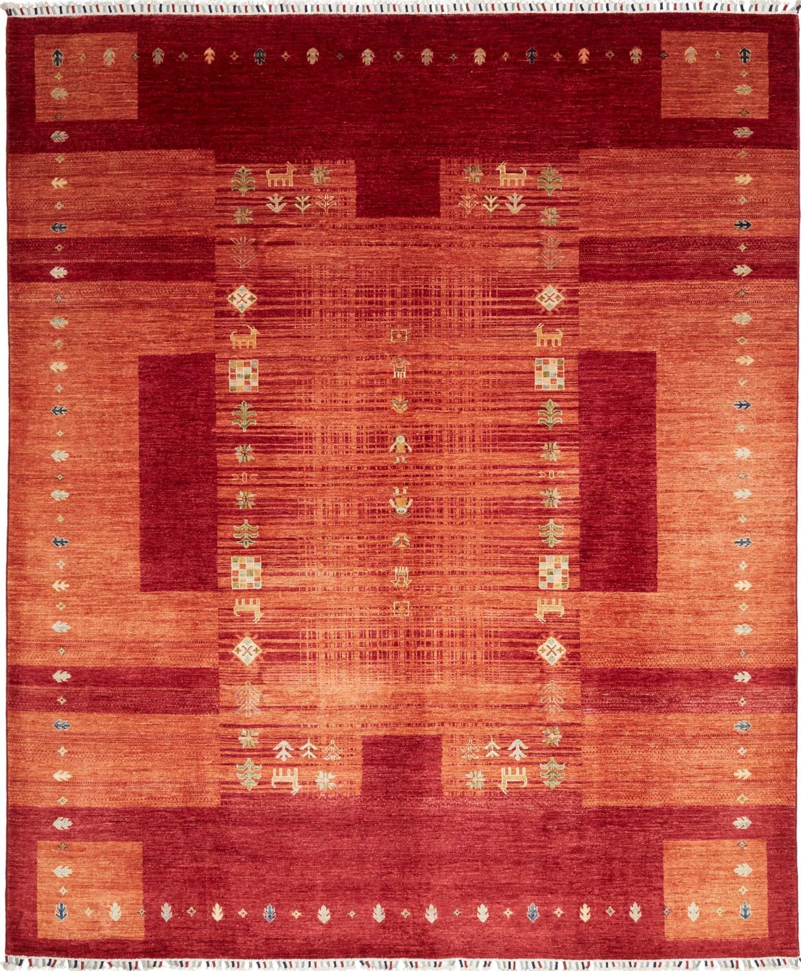 Gabbeh Teppich 248 x 292 cm, handgeknüpft, weiche Schurwolle