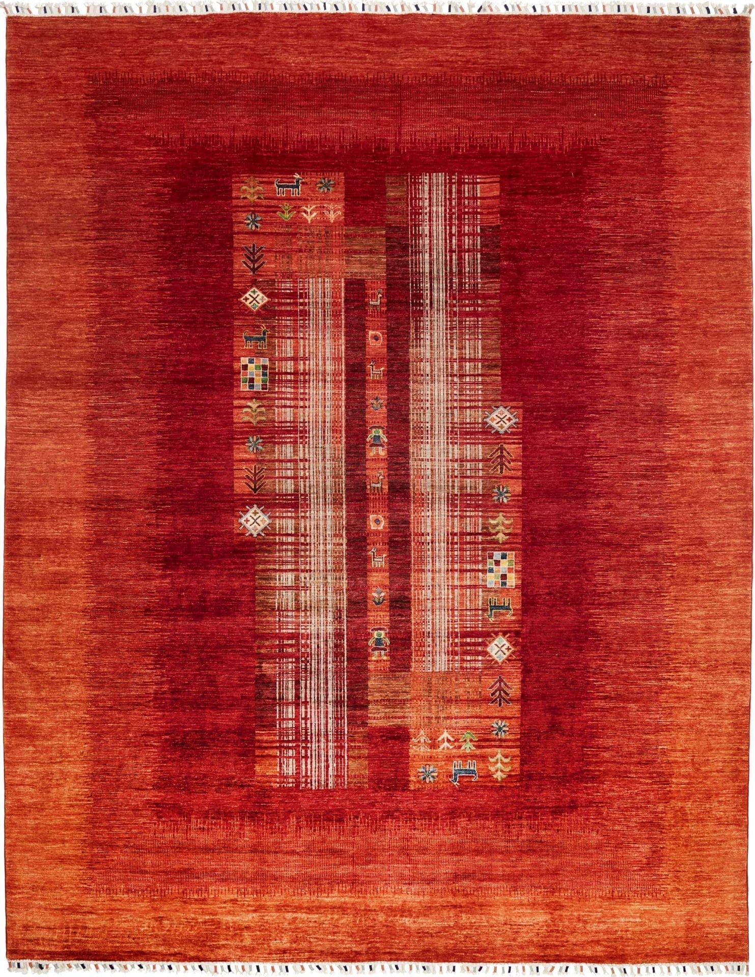 Gabbeh Teppich 252 x 320cm aus Schurwolle, handgeknüpft