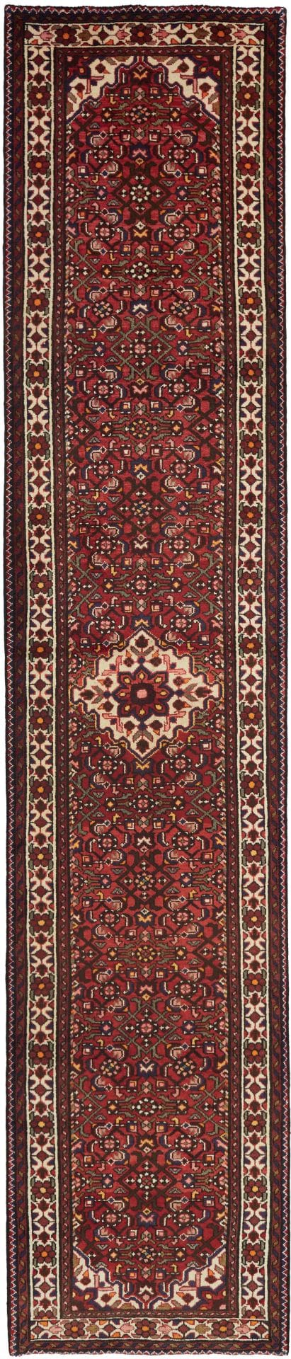 Hamadan Teppich 83 x 420cm, Herati-Muster, Schurwolle, handgeknüpft