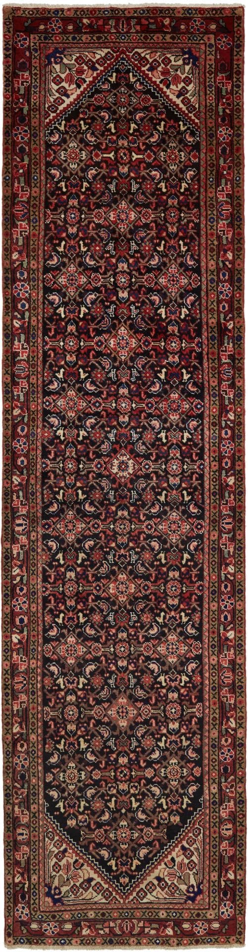 Handgeknüpfter Hamadan Teppich 103 x 495 cm, Schurwolle, Herati-Muster