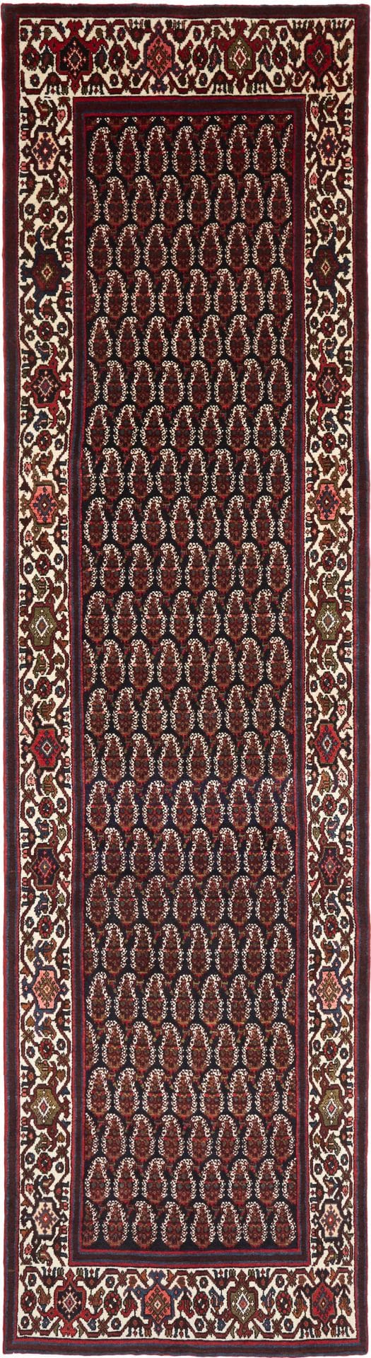 Handgeknüpfter Hamadan Teppich 107 x 413cm, Schurwolle, Herati-Muster