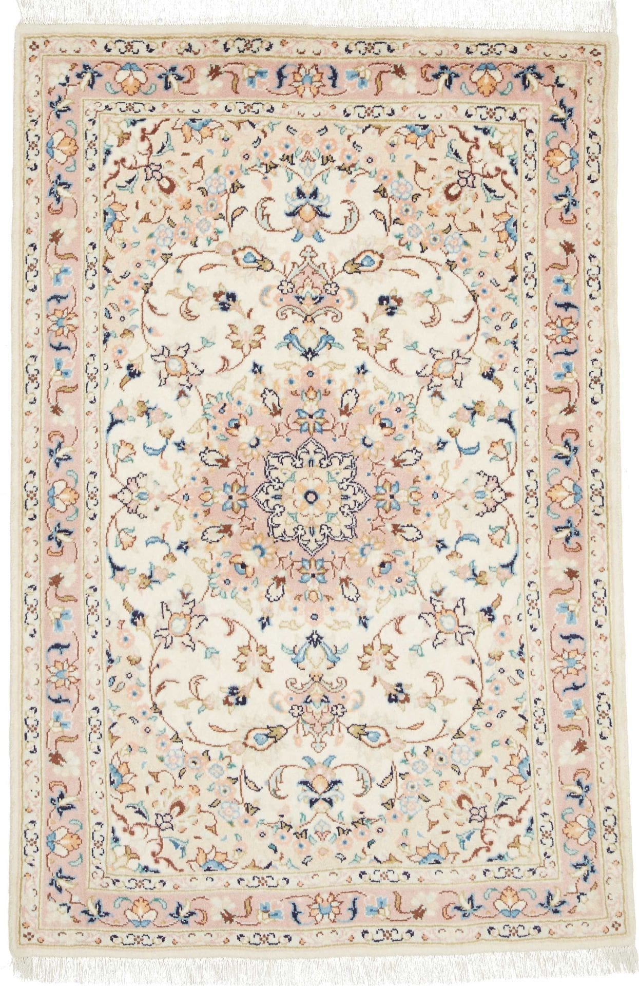 Kashan Orientteppich 105 x 150cm, Schurwolle, handgeknüpft