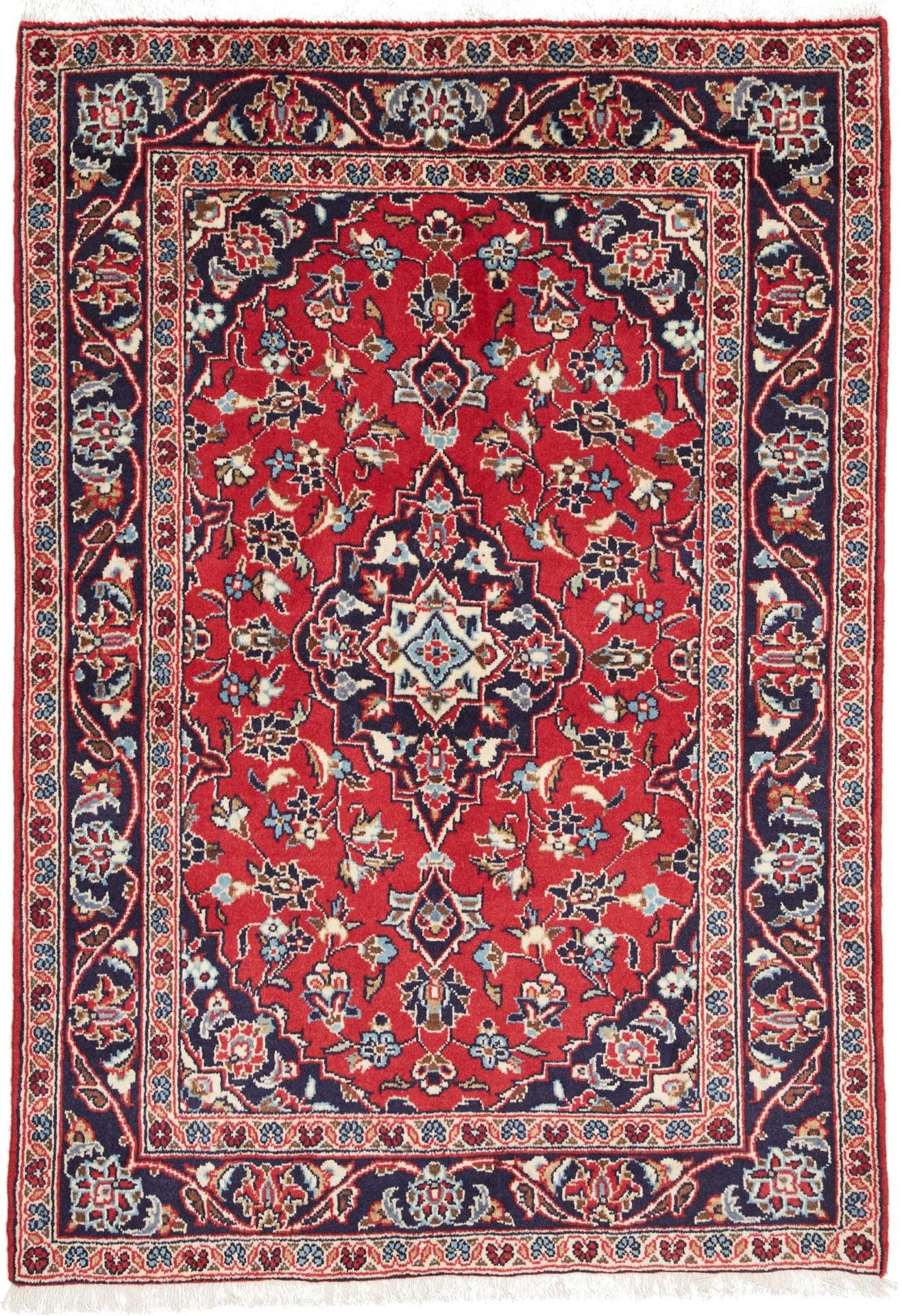 Kashan Teppich 101 x 149 cm, Handgeknüpft, Perserteppich