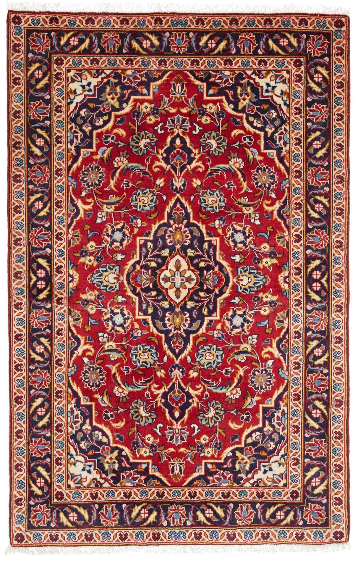Kashan Teppich 103 x 143 cm - Schurwolle, Handgeknüpft, Perserteppich