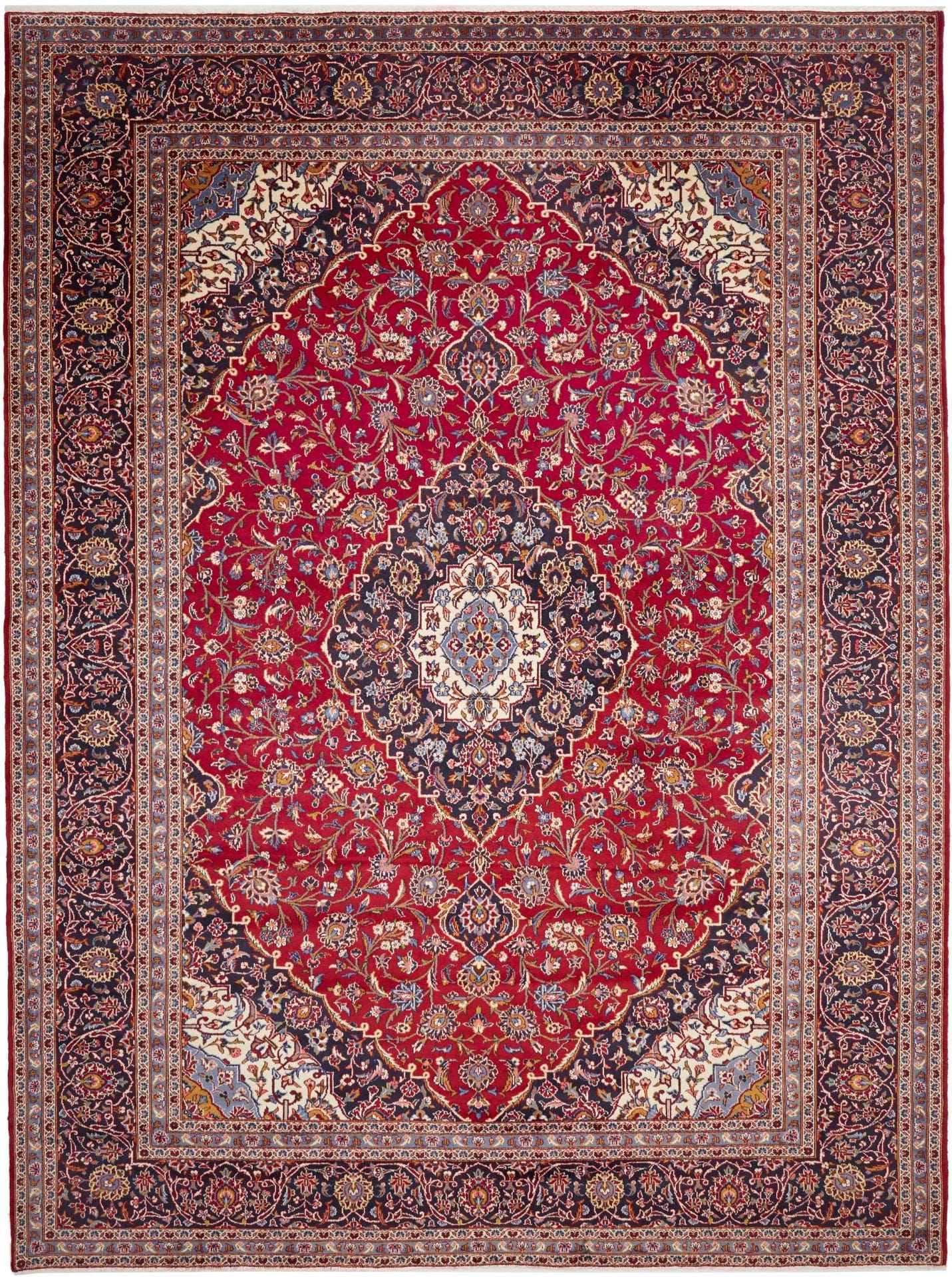 Kashan Teppich 305 x 405 cm, Schurwolle, handgeknüpft, Perserteppich