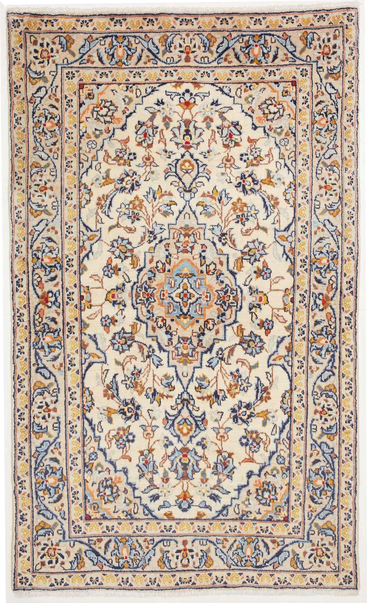 Kashan Teppich 96 x 156cm, handgeknüpft, aus Schurwolle, Perserteppich