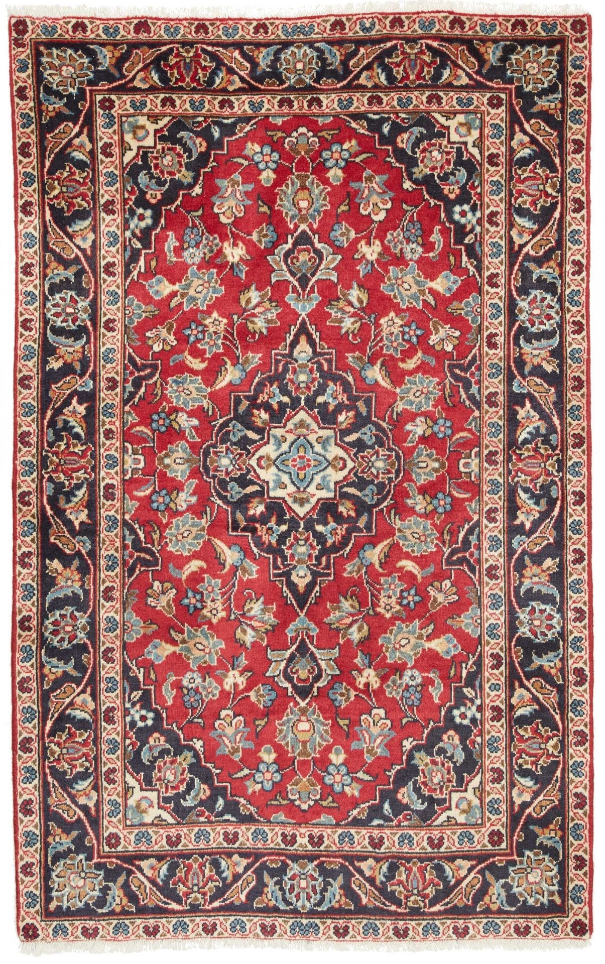 Kashan Teppich 99 x 153 cm, handgeknüpft, aus Schurwolle, Perserteppich